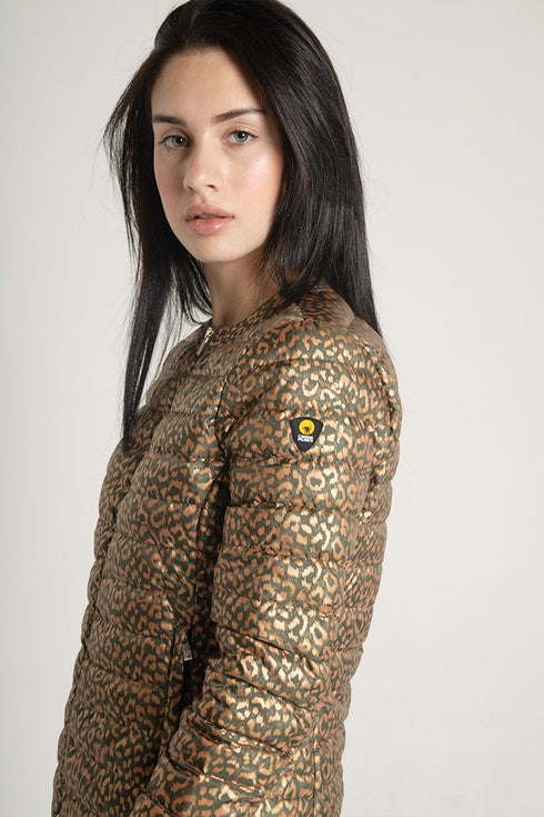 Giubbino Donna GRACE con stampa animalier Verde oro CIESSE PIUMINI- Francavilla Moda